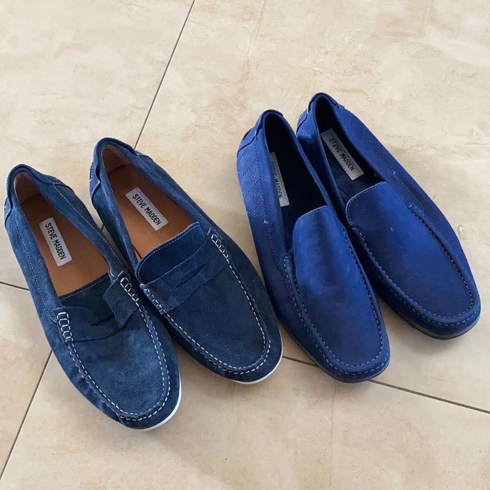 Steve madden MENS Blue suede loafers